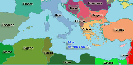 La Mer Méditerranée.(Carte : S. Borelva/RFI)