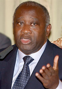 Laurent Gbagbo, le 14 avril 2008.(Photo : AFP)