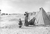 Camp de réfugiés palestiniens en janvier 1949.(Photo : UN)
