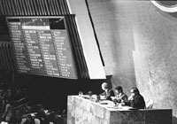 Le 22 novembre 1974, le Conseil de l'Onu réaffirme les droits des Palestiniens, notamment le droit à l'indépendance.(Photo : T. Chen/UN)