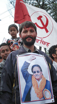 Un militant maoïste.(Photo : Nicolas Vescovacci / RFI)