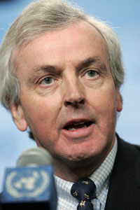John Holmes, responsable des affaires humanitaires de l'ONU.(Source: www.un.org)