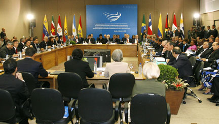 Le sommet de l'Unasur, l'Union des nations sud-américaines, a eu lieu à Brasilia le 23 mai 2008.(Photo : Reuters)