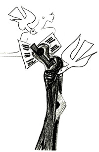 Croquis hommage à Henri Matisse , printemps-été 1988(Crédit : <a href="http://www.fondation-pb-ysl.net/" target="_blank">Fondation Pierre Bergé-Yves Saint Laurent</a>)