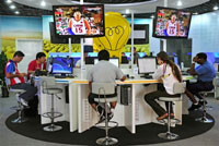 Le centre de presse des Jeux Olympiques aura un accès limité à Internet.(Photo : AFP)