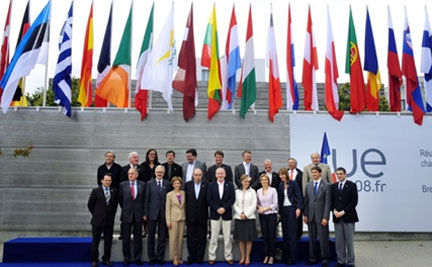 Les ministres des Affaires européennes de l'Union étaient réunis à Brest pour une réunion&nbsp;«&nbsp;<em>informelle</em>&nbsp;», le 12 juillet 2008.(Photo : AFP)