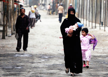 Une rue de Kashgar, dans la province du Xinjiang, à majorité musulmane, le 20 juin 2008. (Photo : Reuters)