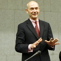 Palcal Lamy, directeur général de l’Organisation mondiale du commerce (OMC), à Genève le 21&nbsp;juillet 2008.(Photo : Reuters)