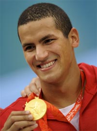 Mellouli offre à la Tunisie sa première médaille d'or.(Photo : Reuters)