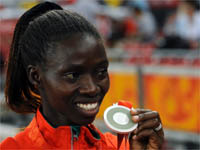 Eunice Jepkorir, médaillée d'argent du premier 3000m steeple féminin olympique de l'histoire.  (Photo : Reuters) 