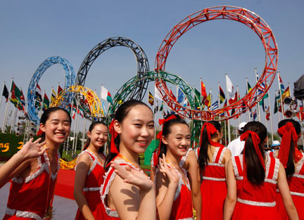 Dans le grand stade à Pékin, le « Nid d’oiseau », une grande répétition a été organisée le 2 août.(Photo : Reuters)