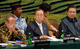 Le responsable climat à l'ONU Yvo de Boer, le secrétaire général de l'ONU Ban Ki-moon, et le président indonésien Susilo Bambang Yudhoyono. ( Photo : AFP )