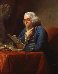 <em> Portrait de Benjamin Franklin</em>. Vers 1880. James Reid Lambdin d'après David Martin. © Library Company of Philadelphia