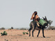 Au Soudan, une fille de nomades transporte de l'eau à dos d'âne.(Photo : Stuart Price / UN Photos)
