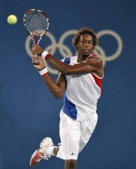 Le Français Gaël Monfils face à l'Argentin David Nalbandian, le 13 août 2008 à Pékin