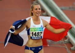 Marie-Amélie Le Fur remporte l'argent sur 100m aux jeux Paralympiques de Pékin, le 14 septembre 2008