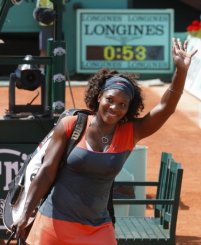 L'Américaine Serena Williams, le 1er juin 2009 à Roland-Garros après sa qualification pour les quarts de finale