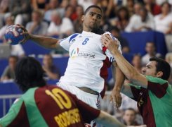 L'arrière international français Daniel Narcisse (C), le 17 juin 2009 à Nice