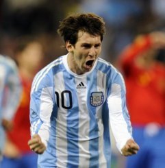 Lionel Messi sous les couleurs du maillot argentin à Madrid le 14 novembre 2009