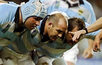 La force des Argentins : leur puissant trio d'avants.(Photo : AFP)