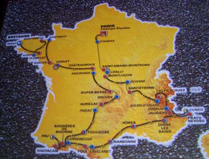 La carte du Tour de France 2008 a été dévoilée le 25 octobre 2007 à Paris.(Photo: Marc Verney/RFI)