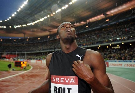 Toujours plus haut, toujours plus vite pour Usain Bolt.(Photo : AFP)