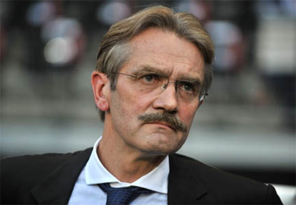 Frédéric Thiriez, le président de la Ligue de football professionnel, est accusé de mauvaise gestion suite au report d'OM-PSG.(Photo : AFP)